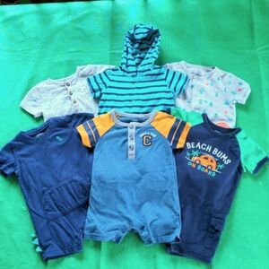 SIX Boys Rompers Size 18 months